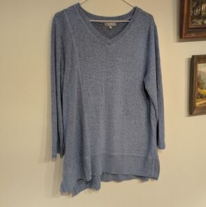 Habitat Clothes To Live In Wmns Medium Blue 3/4Sleeve Rib Texture Tunic Soft 15